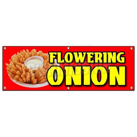 Signmission FLOWERING ONION BANNER SIGN deep fried batter sauce flower rings B-72 Flowering Onion